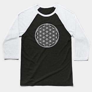 White Flower of life Baseball T-Shirt